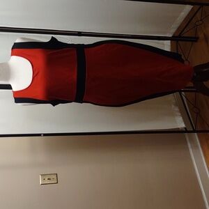 Torrid Black and Red Midi Color block Dress for Work Sz 18